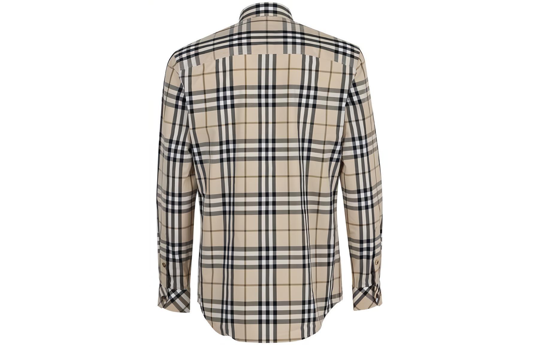 Burberry Checkered Long Sleeve Casual Shirt Brown 80428381 圖 3
