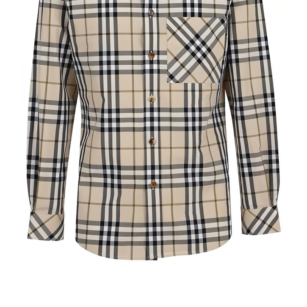 Burberry Checkered Long Sleeve Casual Shirt Brown 80428381 圖 8