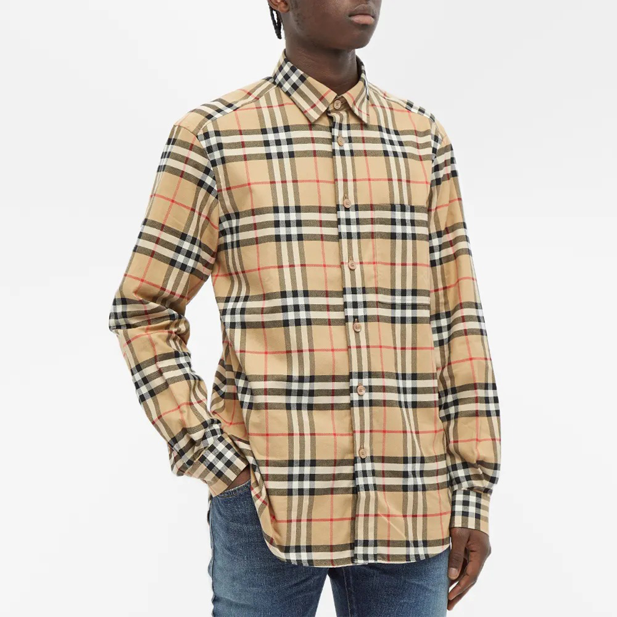Burberry Checkered Long Sleeve Casual Shirt in Checkered Pattern 8033703 圖 4