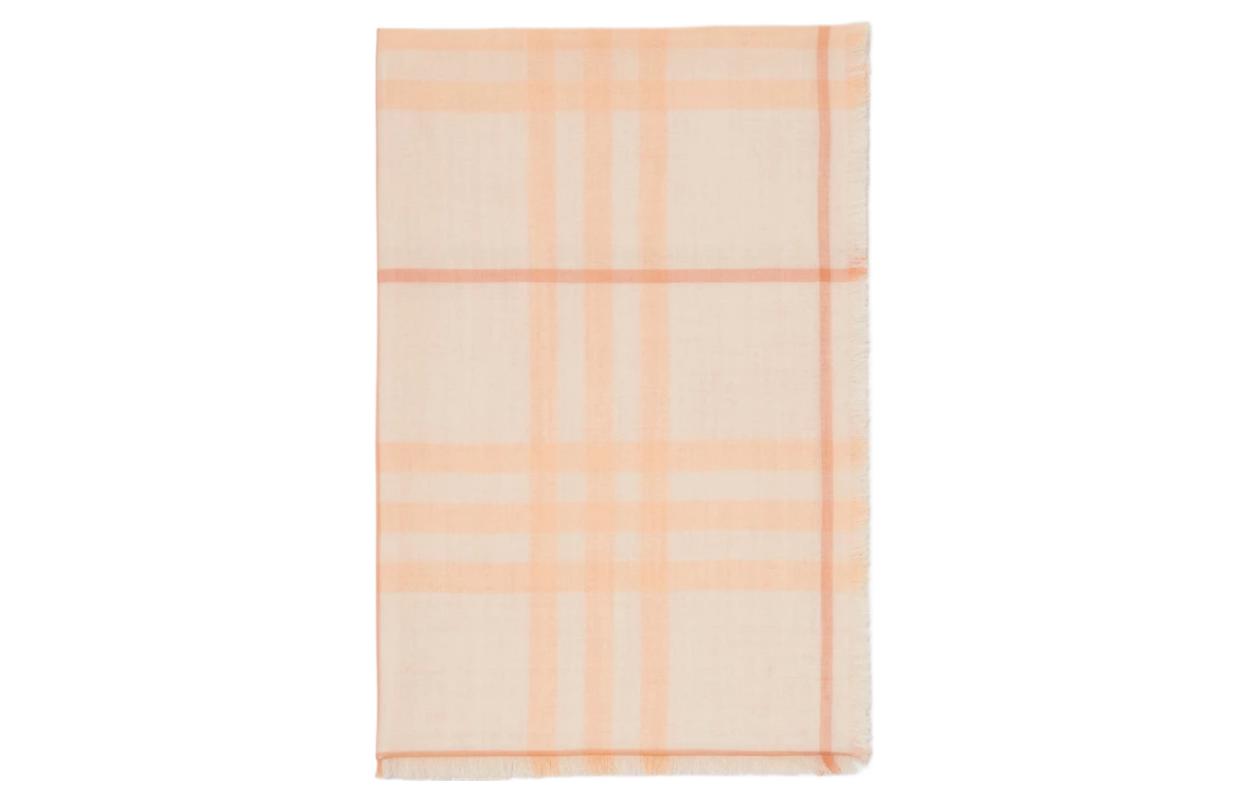 Burberry Checkered Orange Wool Scarf Unisex Couple Style. 80846521 圖 3