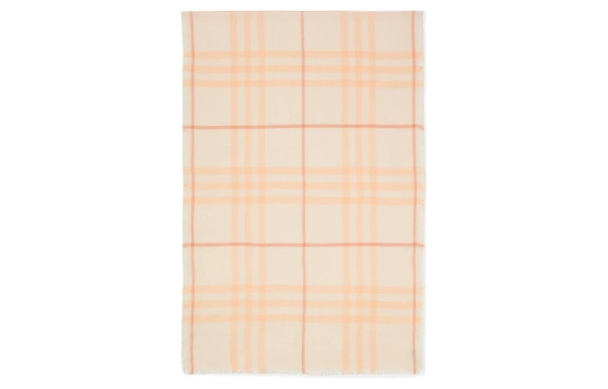 Burberry Checkered Orange Wool Scarf Unisex Couple Style. 80846521 圖 4