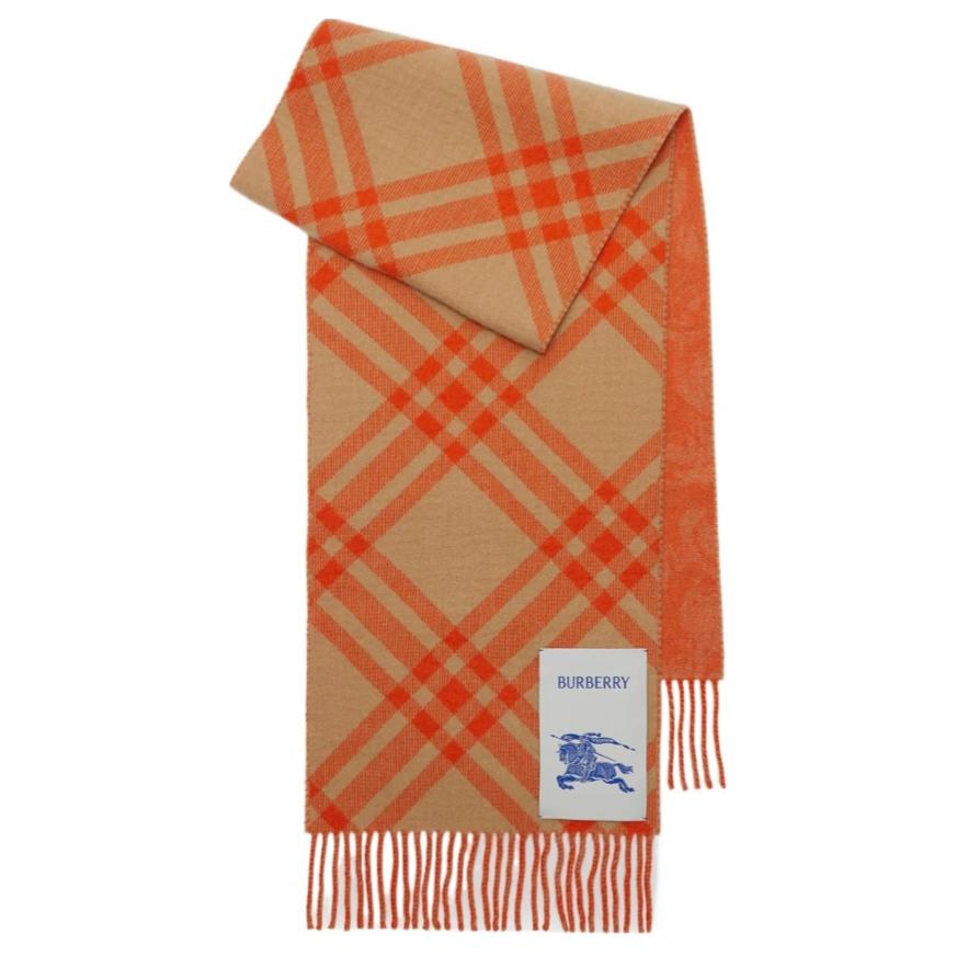 Burberry Checkered Print Cashmere Wool Scarf Universal Beige. 80947281 圖 3