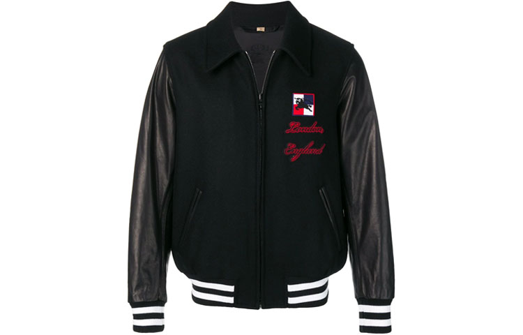 Burberry Checkered Spliced Zip-Up Jacket Men Black 80062151