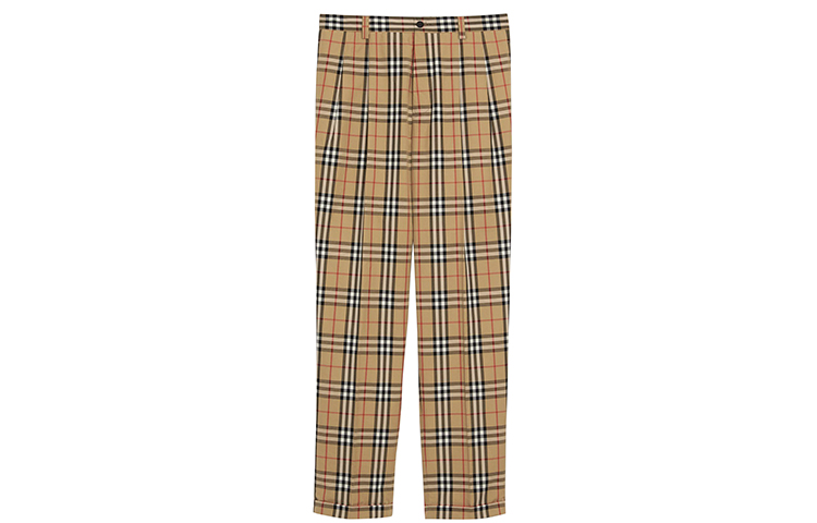 Burberry Checkered Straight-Leg Casual Pants Beige Brown 80014561 圖 2