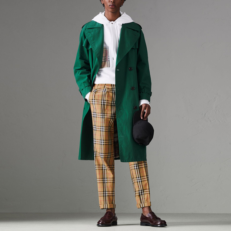 Burberry Checkered Straight-Leg Casual Pants Beige Brown 80014561 圖 3