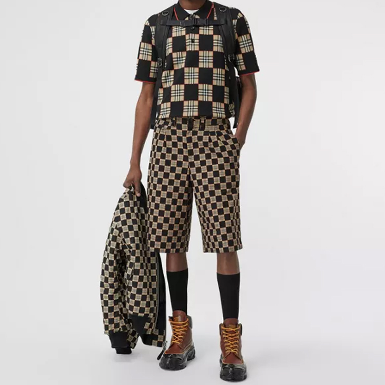 Details for Shorts Casual Rectos a Cuadros Burberry Beige 80292801