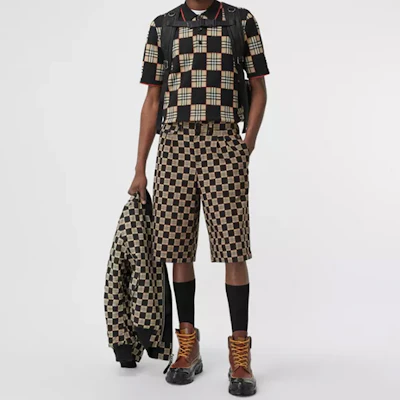 博柏利格纹直筒休闲短裤米色 80292801 Details for 博柏利格纹直筒休闲短裤米色 80292801