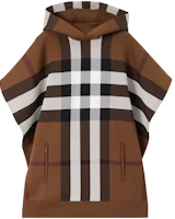 Burberry Checkered Striped Hooded Poncho Cape Unisex Brown 80708701 Burberry Checkered Striped Hooded Poncho Cape Unisex Brown 80708701