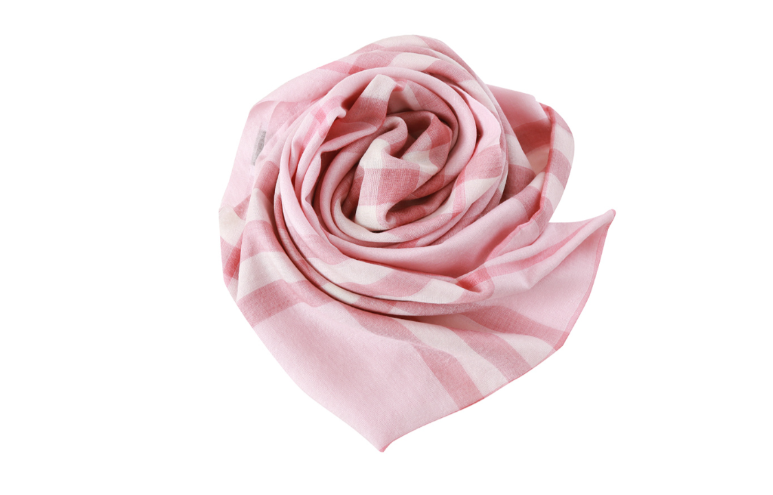 Burberry Checkered Wool Scarf Unisex Couple Style in Pink. 80305121 圖 5