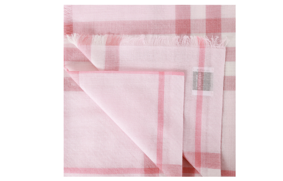 Burberry Checkered Wool Scarf Unisex Couple Style in Pink. 80305121 圖 6