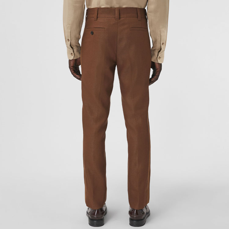 Burberry Classic Button Casual Pants for Men - Brown 80415551 圖 4