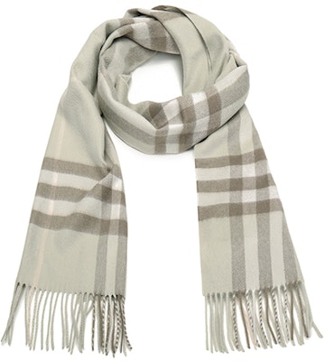 Burberry Classic Cashmere Rectangular Scarf Light Khaki Green Check Pattern 80161231 Lookbook Burberry Classic Cashmere Rectangular Scarf Light Khaki Green Check Pattern 80161231