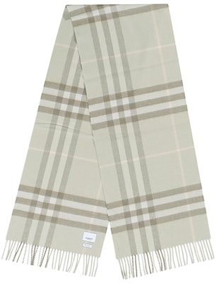 Burberry Classic Cashmere Rectangular Scarf Light Khaki Green Check Pattern 80161231 Shop Burberry Classic Cashmere Rectangular Scarf Light Khaki Green Check Pattern 80161231