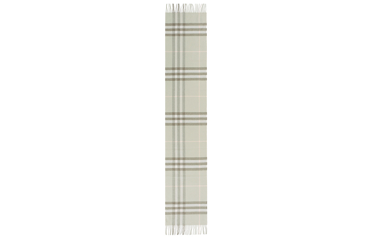 Purchase Burberry Classic Cashmere Rectangular Scarf Light Khaki Green Check Pattern 80161231