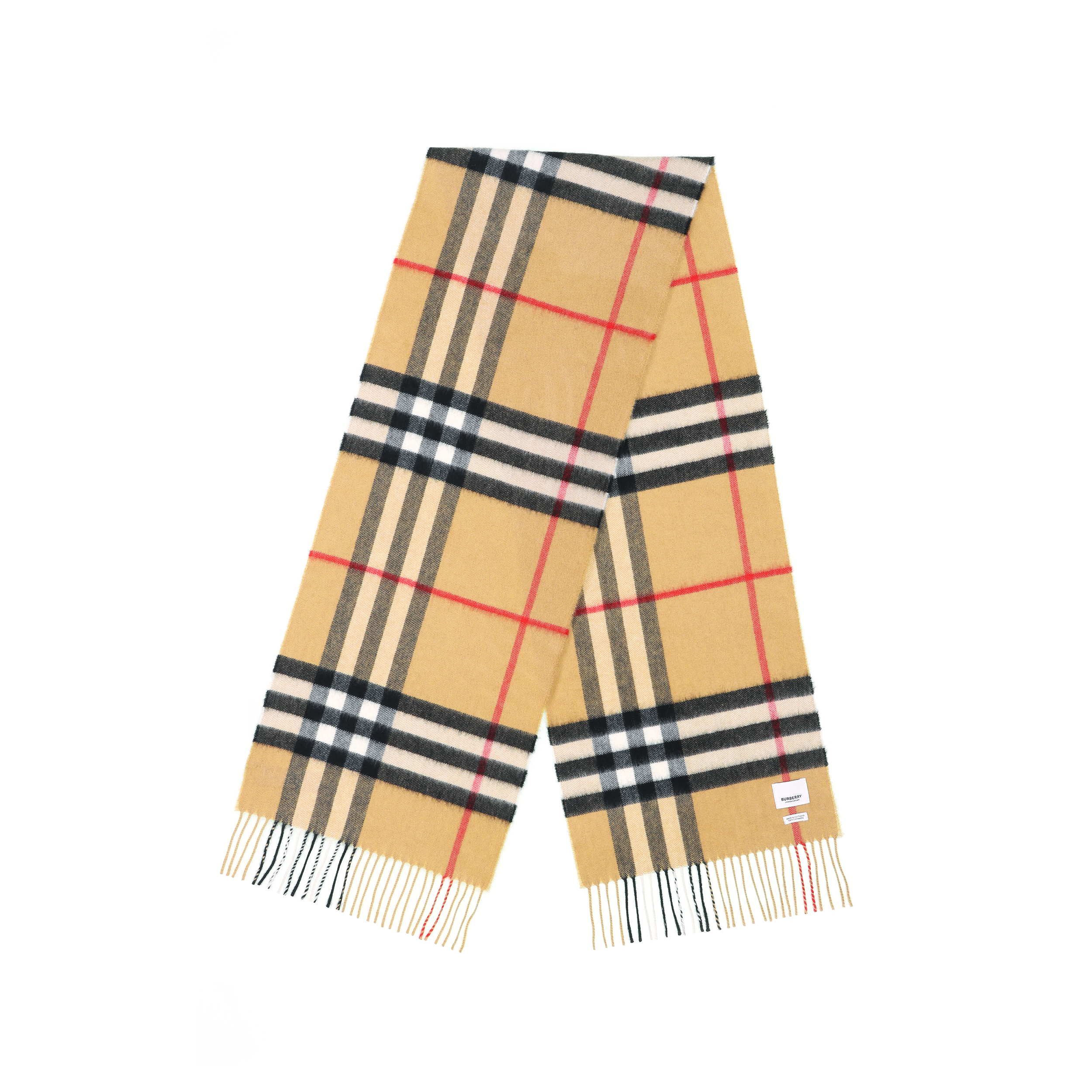 Burberry Classic Cashmere Scarf Unisex Couple Style in Vintage Beige. 80568501 圖 3