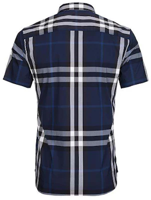 Baju Pendek Lengan Kotak-Kotak Klasik Burberry - Biru Navy 40039361 Lookbook Baju Pendek Lengan Kotak-Kotak Klasik Burberry - Biru Navy 40039361