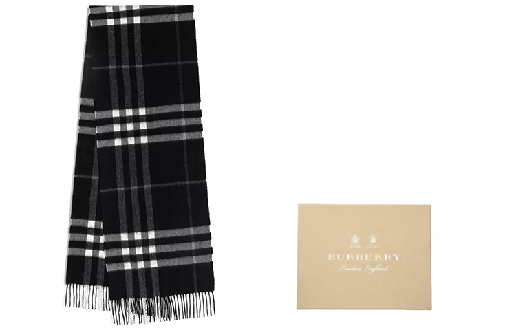 Burberry Classic Check Cashmere Scarf Black 40305001 圖 3