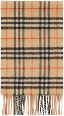 Burberry Classic Check Cashmere Scarf Kids Beige 8089369 Order Burberry Classic Check Cashmere Scarf Kids Beige 8089369