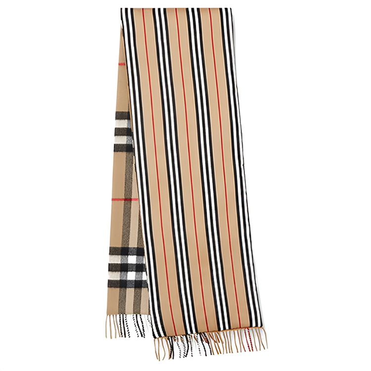 Burberry Classic Check Cashmere Scarf Unisex Camel 8024374