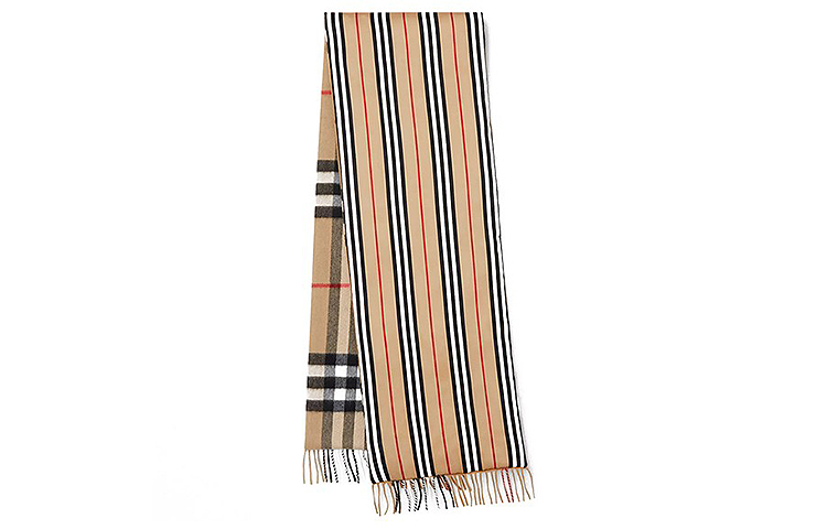 Burberry Classic Check Cashmere Scarf Unisex Camel 8024374 圖 2