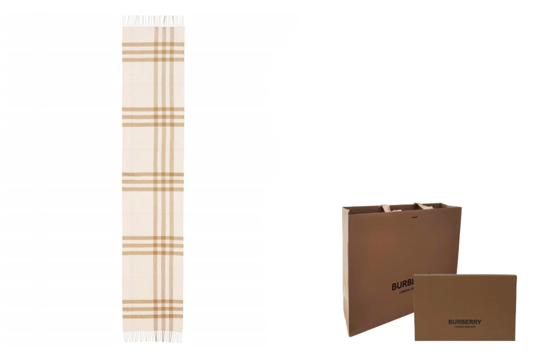 Burberry Classic Check Cashmere Wool Scarf Unisex Couples Edition 8020814 圖 5