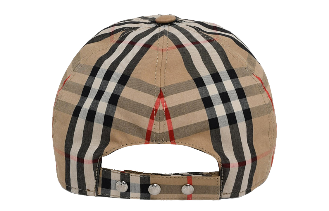 Shop Burberry Classic Check Cotton Baseball Cap Unisex Khaki 8038504