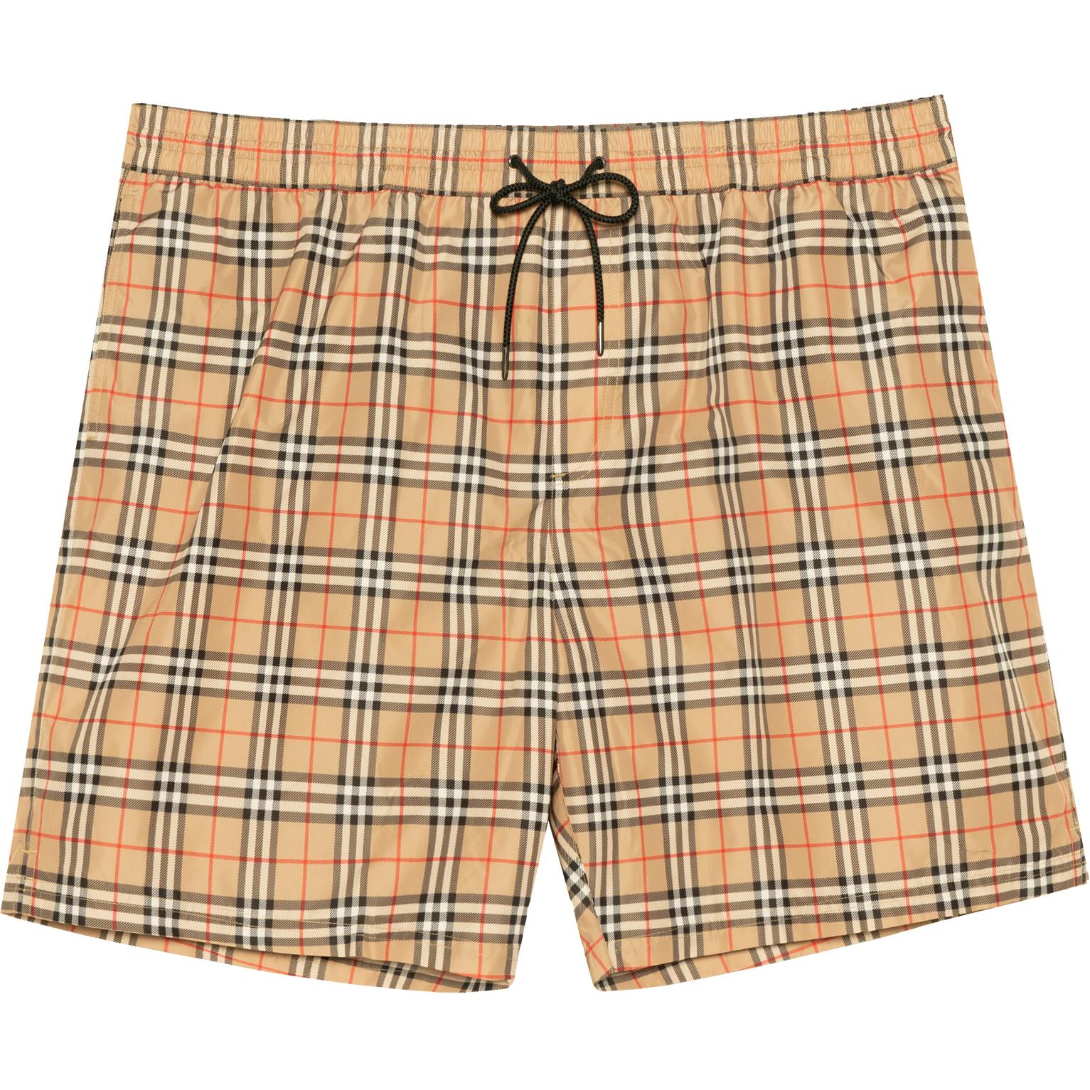 Burberry Classic Check Drawstring Polyester Shorts in Camel 80172951