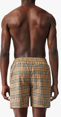 Burberry 經典格紋抽繩聚酯纖維短褲(駝色) 80172951 Shop Burberry 經典格紋抽繩聚酯纖維短褲(駝色) 80172951