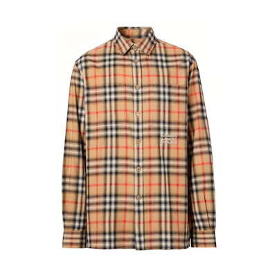 Burberry Classic Check Flannel Shirt in Archive Beige 80367731