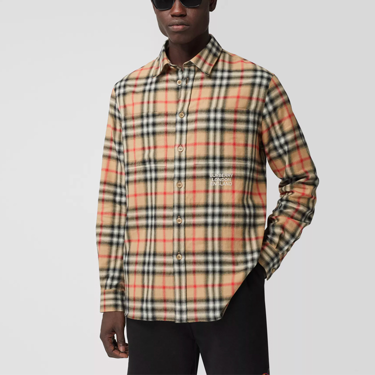 Burberry Classic Check Flannel Shirt in Archive Beige 80367731 圖 3