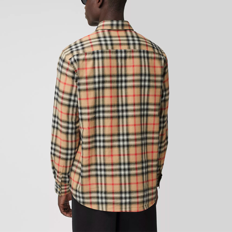 Burberry Classic Check Flannel Shirt in Archive Beige 80367731 圖 4