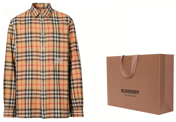 Kemeja Flanel Burberry Classic Check Warna Archive Beige 80367731 1