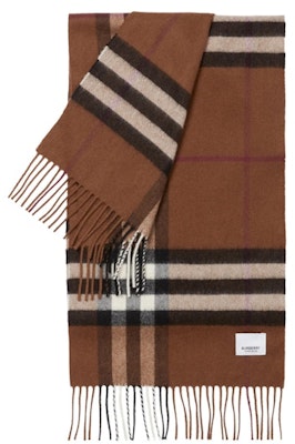 Burberry Classic Check Fringed Scarf Birch Brown/Multicolor Lookbook Burberry Classic Check Fringed Scarf Birch Brown/Multicolor