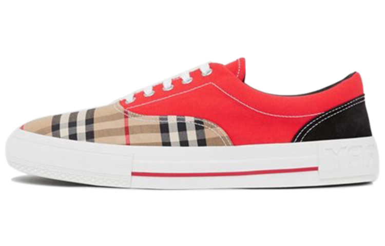 Burberry Classic Check Lace-Up Sneakers 'Khaki Red'