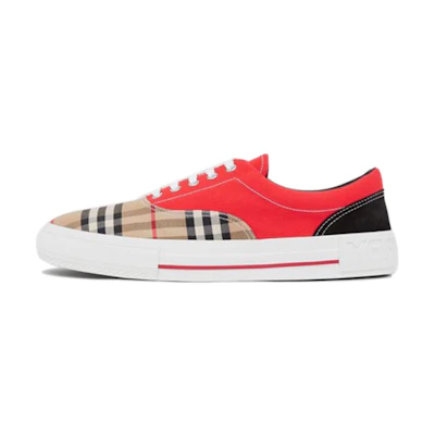 Burberry Classic Check Lace-Up Sneakers 'Khaki Red'