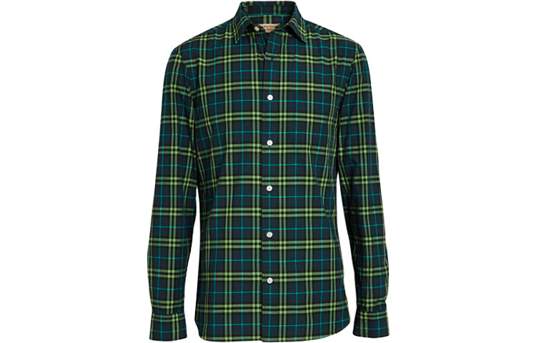Burberry Classic Check Long Sleeve Shirt Blue Green 80031031 圖 2