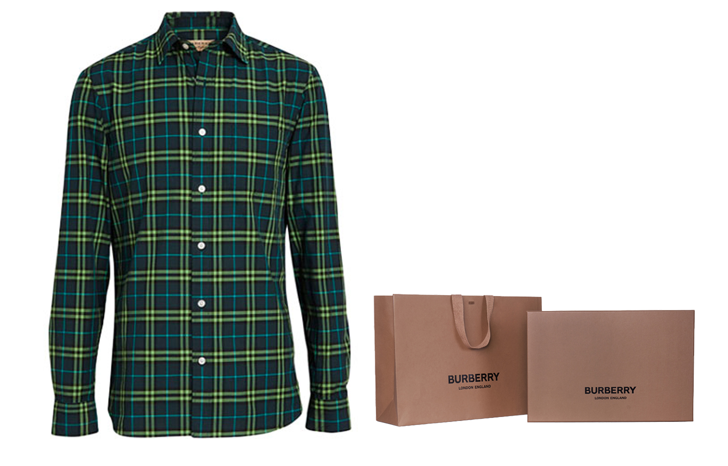 Burberry Classic Check Long Sleeve Shirt Blue Green 80031031 圖 7