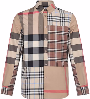 버버리 클래식 체크 남성용 루즈핏 코튼 셔츠 라이트 아몬드 색상 80386381 Order 버버리 클래식 체크 남성용 루즈핏 코튼 셔츠 라이트 아몬드 색상 80386381