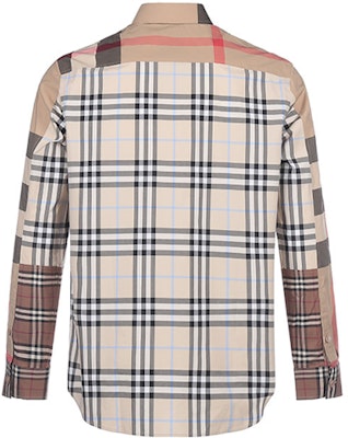 버버리 클래식 체크 남성용 루즈핏 코튼 셔츠 라이트 아몬드 색상 80386381 Lookbook 버버리 클래식 체크 남성용 루즈핏 코튼 셔츠 라이트 아몬드 색상 80386381