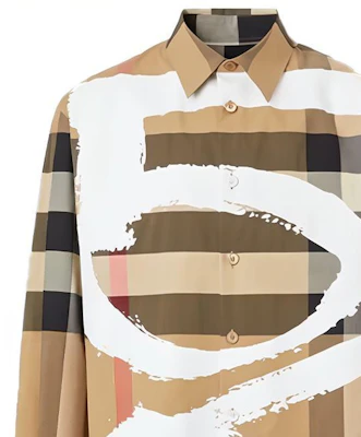 Camisa Burberry Clásica a Cuadros Stretch de Manga Larga en Beige Archive 80375281 Details for Camisa Burberry Clásica a Cuadros Stretch de Manga Larga en Beige Archive 80375281
