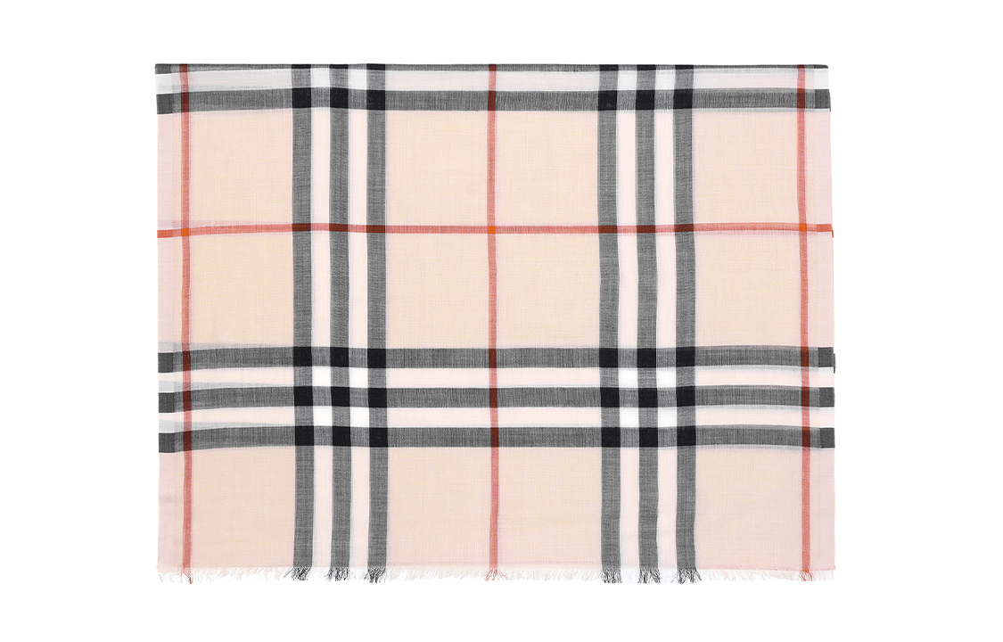 Burberry Classic Check Scarf Unisex Couple Design Stone Color 80154071 圖 4