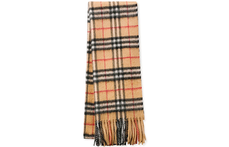Burberry Classic Check Scarf with Tassels Unisex Brown - Couple's Style. 40731221 圖 3