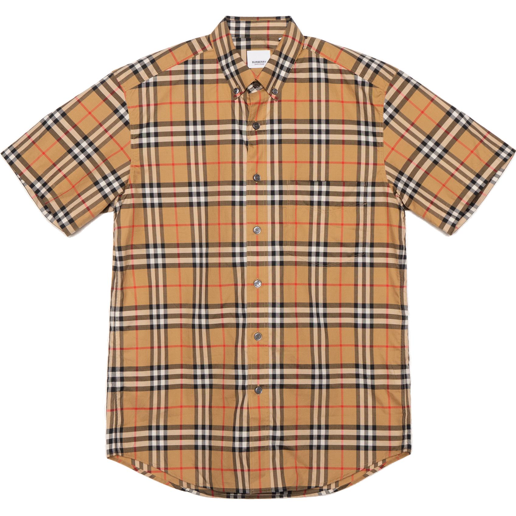 Burberry Classic Check Short Sleeve Shirt Unisex Vintage Yellow 80222651