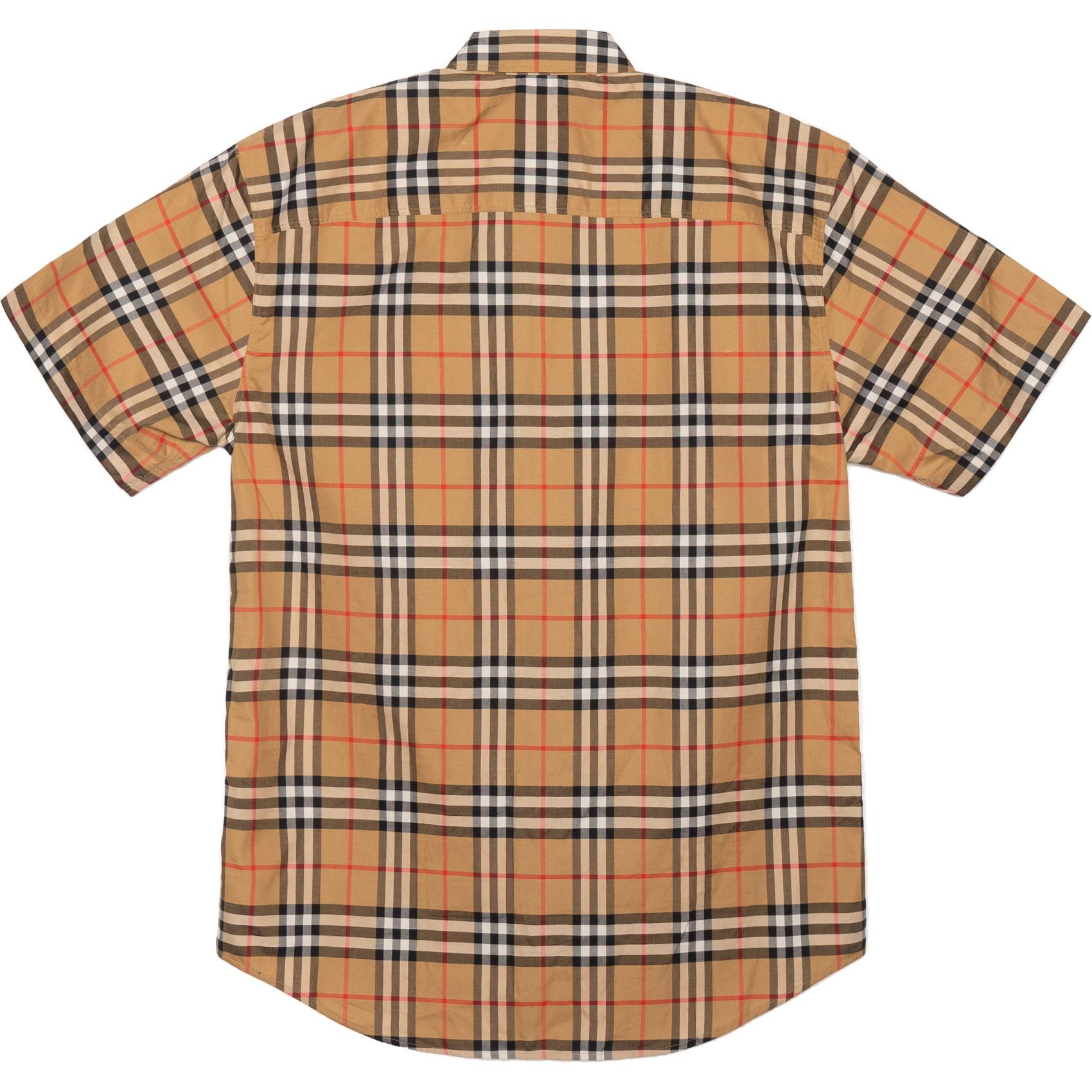 Lookbook Camisa Burberry Clásica Cuadros Unisex Manga Corta Amarillo Vintage 80222651