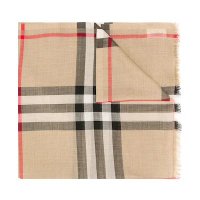 Burberry Classic Check Silk Wool Scarf 8018468