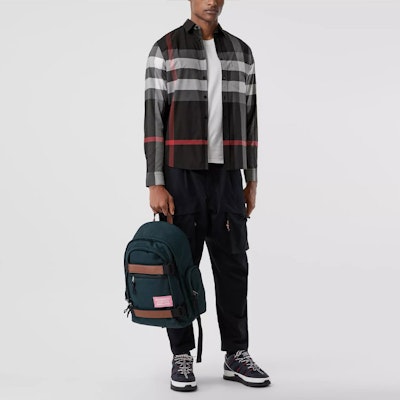 Burberry Classic Check Stretch Cotton Poplin Shirt Charcoal Gray 80237721 Shop Burberry Classic Check Stretch Cotton Poplin Shirt Charcoal Gray 80237721