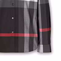 Details for Burberry 經典格紋彈性純棉襯衫 深炭灰 80237721