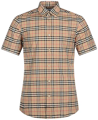 Kemeja Pendek Pria Burberry Classic Check Stretch Khaki. 80209651 Buy Kemeja Pendek Pria Burberry Classic Check Stretch Khaki. 80209651