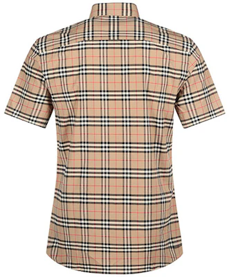Kemeja Pendek Pria Burberry Classic Check Stretch Khaki. 80209651 Lookbook Kemeja Pendek Pria Burberry Classic Check Stretch Khaki. 80209651