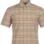 Sizing Kemeja Pendek Pria Burberry Classic Check Stretch Khaki. 80209651